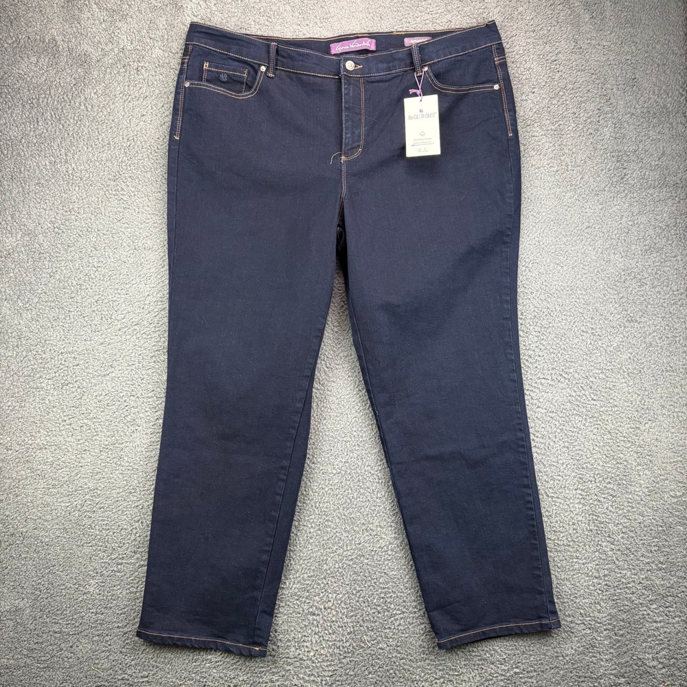 Gloria Vanderbilt Amanda Dark Wash‎ High Rise Tapered Leg Jeans Womens 20W New